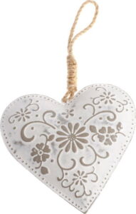 Závěsná kovová dekorace ve tvaru srdce Dakls Flowers Dakls