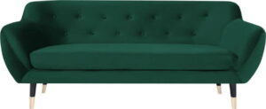 Zelená dvoumístná pohovka s černými nohami Mazzini Sofas Amelie Mazzini Sofas