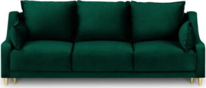 Zelená třímístná rozkládací pohovka s úložným prostorem Mazzini Sofas Pansy Mazzini Sofas