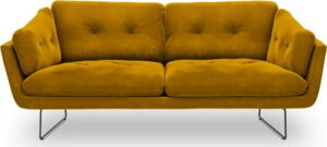 Žlutá třímístná pohovka se sametovým potahem Windsor & Co Sofas Gravity Windsor & Co Sofas