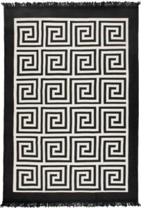 Béžovo-černý oboustranný koberec Framed