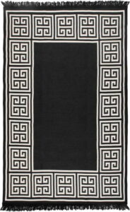 Béžovo-černý oboustranný koberec Riva
