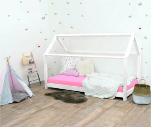 Bílá dětská postel bez bočnic ze smrkového dřeva Benlemi Tery