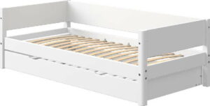 Bílá dětská postel s výsuvným lůžkem Flexa White Single