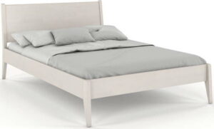 Bílá dvoulůžková postel z borovicového dřeva Skandica Visby Radom