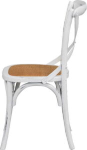 Bílá jídelní židle s ratanovým výpletem Rowico Gaston Rowico