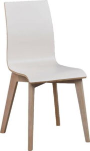 Bílá jídelní židle se světle hnědými nohami Rowico Grace Rowico