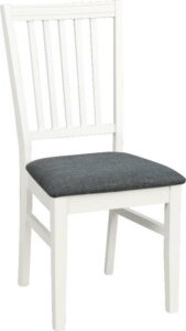 Bílá jídelní židle ze dřeva kaučukovníku s šedým podsedákem Rowico Wittaskar Rowico