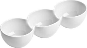 Bílá porcelánová trojitá servírovací miska Premier Housewares Snack Premier Housewares