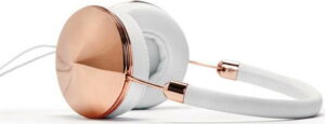 Bílá sluchátka s detaily v barvě růžového zlata Frends Taylor Frends