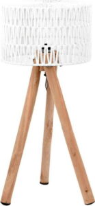 Bílá stolní lampa z mangového dřeva LABEL51 Stripe LABEL51