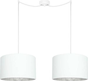 Bílé dvojité stropní svítidlo s detaily ve stříbrné barvě Sotto Luce Mika Elementary Sotto Luce