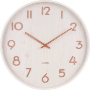 Bílé nástěnné hodiny z lipového dřeva Karlsson Pure Medium