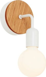 Bílé nástěnné svítidlo s dřevěným detailem Homemania Valetta Homemania Decor
