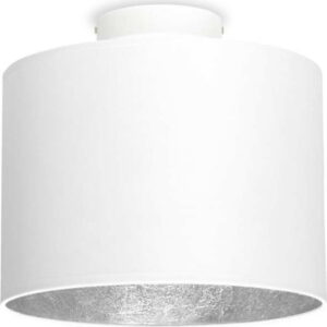 Bílé stropní svítidlo s detailem ve stříbrné barvě Sotto Luce MIKA