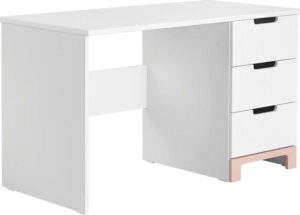 Bílo-růžový psací stůl Pinio Mini