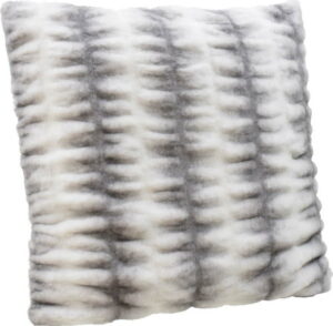 Bílo-šedý polštář InArt Furry