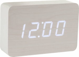 Bílý budík s bílým LED displejem Gingko Brick Click Clock Gingko