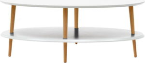 Bílý konferenční stolek se sníženou spodní deskou Ragaba OVO Ragaba