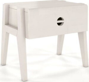 Bílý noční stolek z bukového dřeva se zásuvkou Skandica Visby Radom SKANDICA
