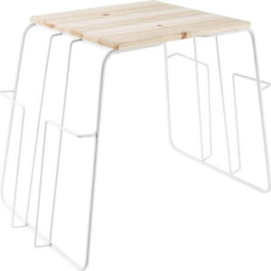 Bílý odkládací stolek s možností uložení časopisů Leitmotiv Wired Leitmotiv