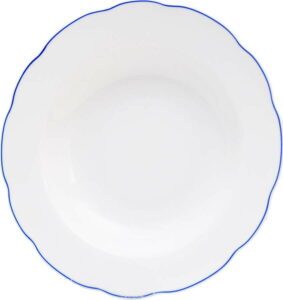 Bílý porcelánový hluboký talíř Orion Blue Line