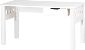 Bílý psací stůl z březového dřeva s nastavitelnou výškou Flexa Flexa