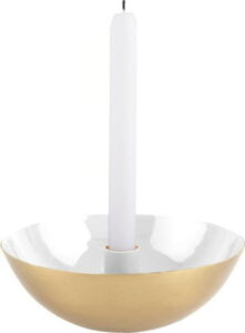Bílý svícen s detailem ve zlaté barvě PT LIVING Tub