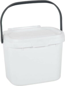 Bílý víceúčelový plastový kuchyňský kbelík s víkem Addis
