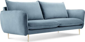 Bledě modrá pohovka se sametovým potahem Cosmopolitan Design Florence Cosmopolitan design