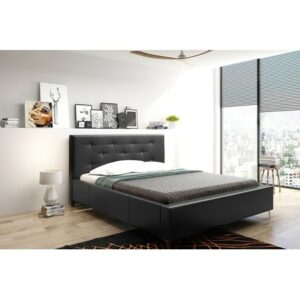 Čalouněná postel AGNES černá rozměr 140x200 cm TT-FURNITURE