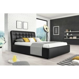 Čalouněná postel MALAGA černá rozměr 140x200 cm TT-FURNITURE
