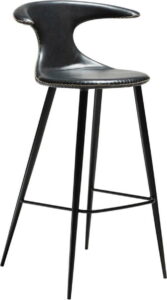 Černá barová židle s koženkovým sedákem DAN-FORM Denmark Flair ​​​​​DAN-FORM Denmark