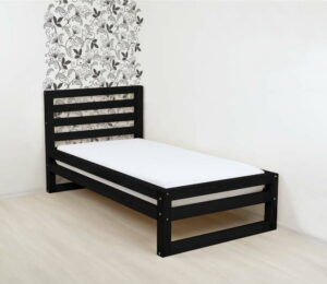 Černá dřevěná jednolůžková postel Benlemi DeLuxe