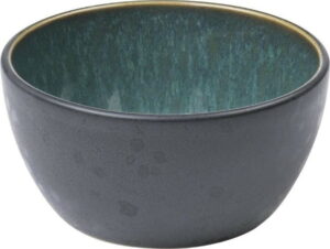 Černá kameninová miska s vnitřní glazurou v zelené barvě Bitz Mensa