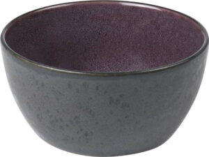 Černá kameninová miska s vnitřní glazurou ve fialové barvě Bitz Mensa