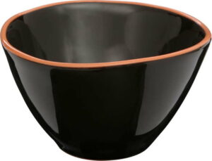 Černá miska na cereálie z glazované terakoty Premier Housewares Calisto