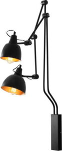 Černá nástěnná lampa pro 2 žárovky Custom Form Coben Custom Form