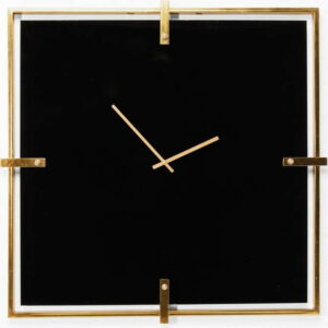 Černé nástěnné hodiny s rámem ve zlaté barvě Kare Design Black Mamba Kare Design