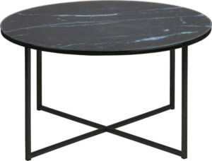 Černý konferenční stolek s deskou v mramorovém dekoru Actona Alisma