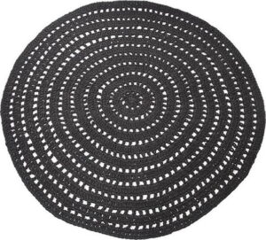 Černý kruhový bavlněný koberec LABEL51 Knitted