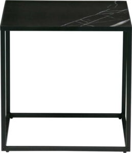 Černý odkládací stolek s deskou v dekoru mramoru vtwonen