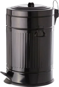 Černý pedálový kovový odpadkový koš Unimasa