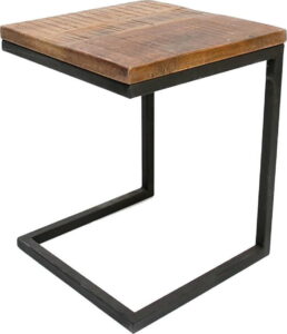 Černý příruční stolek s deskou z mangového dřeva LABEL51 Box LABEL51