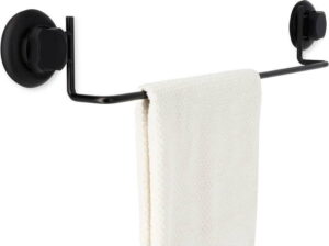 Černý samodržící nástěnný držák na ručníky Compactor Bestlock Black Tube Holder For Towels