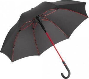 Černý větruodolný deštník s červenými detaily Ambiance Fare Proof