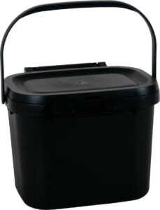 Černý víceúčelový plastový kuchyňský kbelík s víkem Addis
