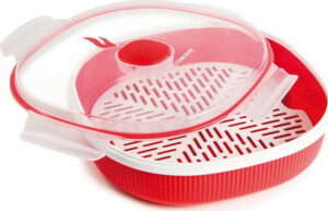 Červená sada na napařování potravin v mikrovlnce Snips Dish Steamer