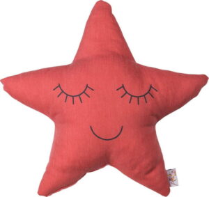 Červený dětský polštářek s příměsí bavlny Apolena Pillow Toy Star