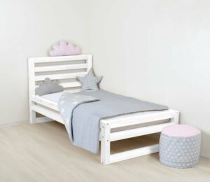 Dětská bílá dřevěná jednolůžková postel Benlemi DeLuxe